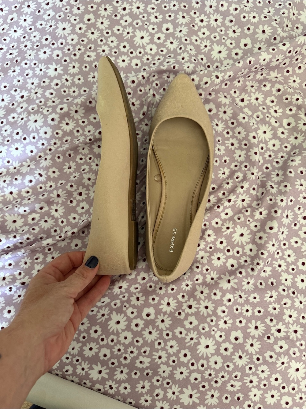 Express Beige Pointed-Toe Flats - Picture 2 of 2